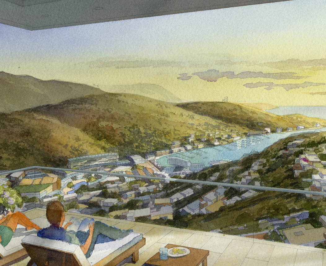 Скетч проекта "Балаклава Грин", архитектурное бюро Jerde ­